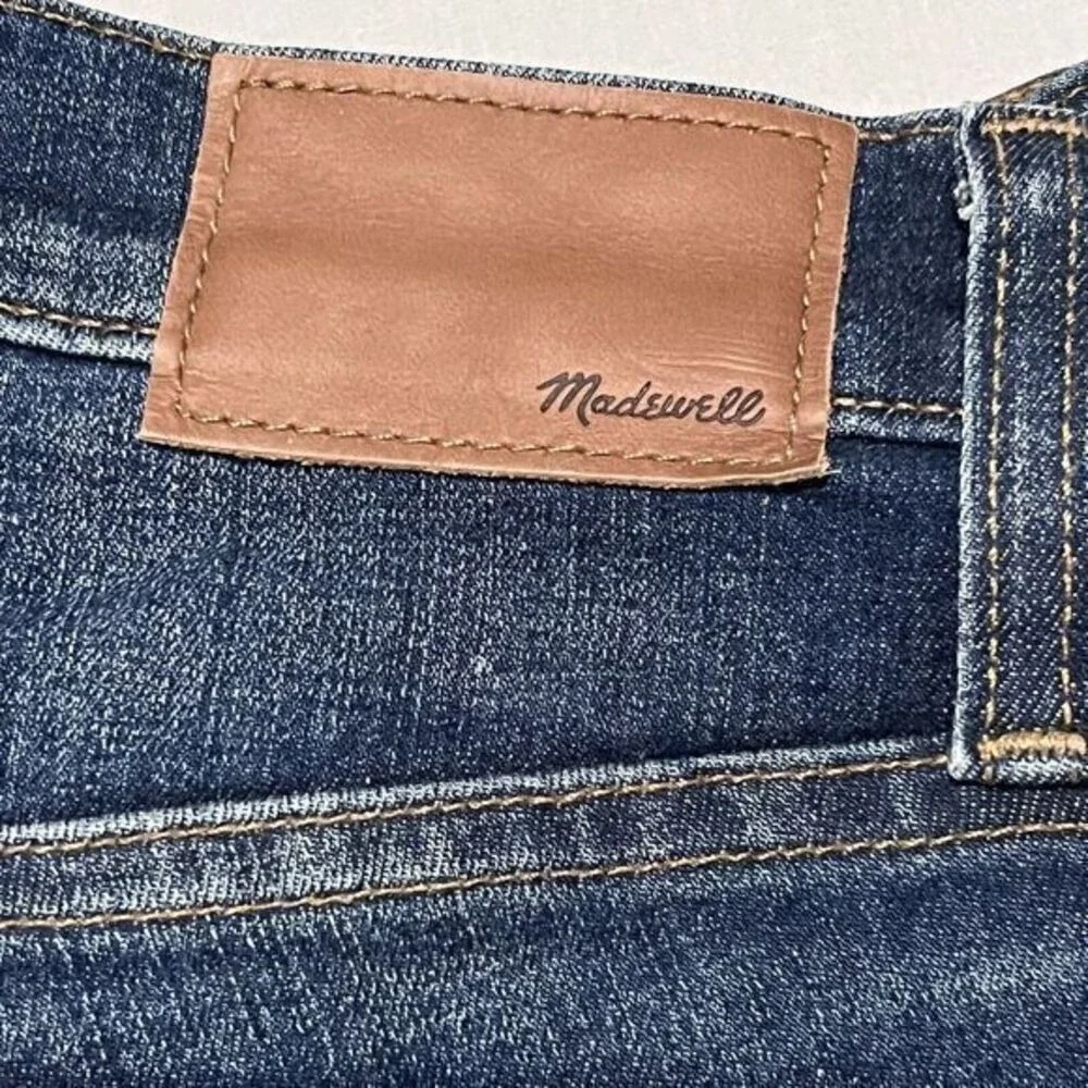 Madewell Skinny Jeans Women 26 Blue Excellent Distressed High Rise Raw Hem - Picture 6 of 9